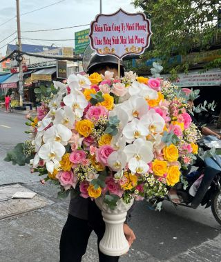 Chậu hoa tặng sếp - Shop hoa tươi HCM (LH-97)